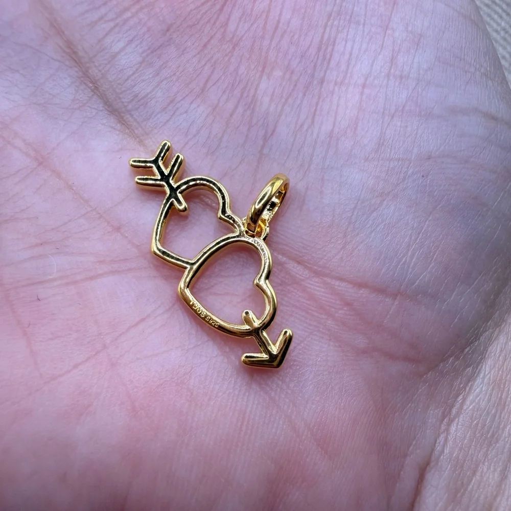 New!🆕 Two-tone arrow-heart motif pendant with medallions(only one) 1️⃣